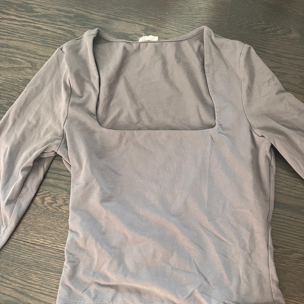Grey, size small long sleeve square like shirt